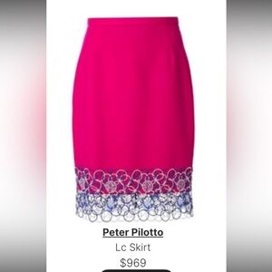'LC' virgin wool blend skirt in Magenta by Peter Pilotto size 4